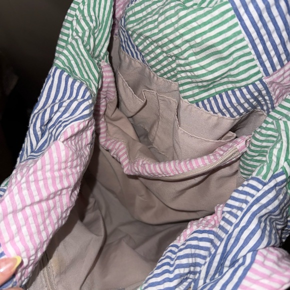 Bath & Body Works Oversized Patchwork Striped Tote - Picture 3 of 11